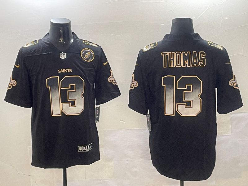 Men New Orleans Saints #13 Thomas Black Nike Smoke Fashion 2024 Limited NFL Jersey style 3->new orleans saints->NFL Jersey